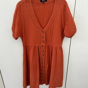 Madewell Lightspun Button-Front Mini Dress